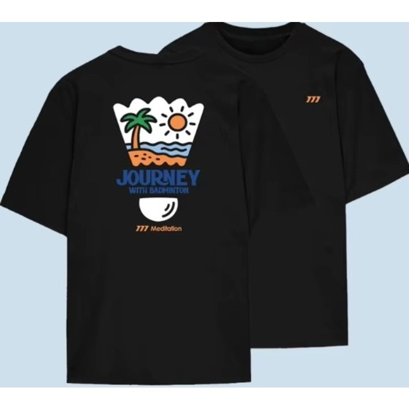 Badminton Asia - Sommer-Herren-T-Shirt, Badminton-Outfit-Oberteil für Männer und Frauen,