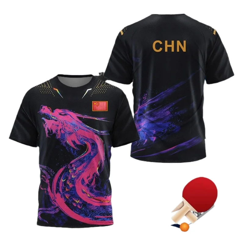 Badminton Asia - CHINA Dragon Tischtennis Grafik-T-Shirt für Herren,