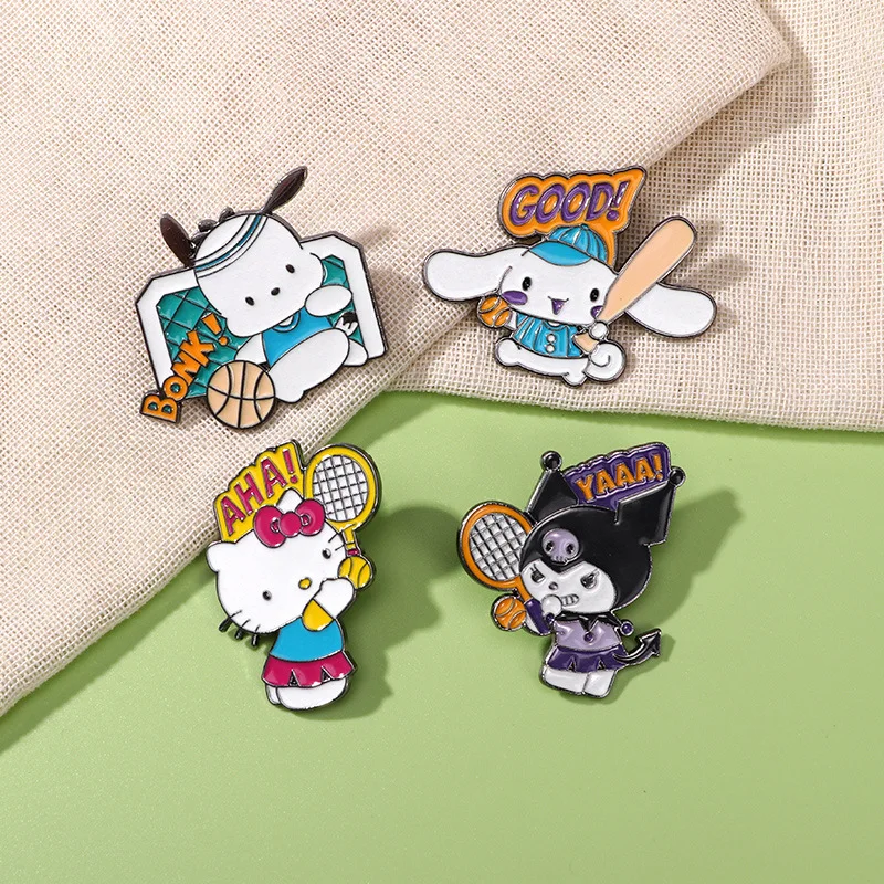 Badminton Icon - Cartoon Sanrio Metallabzeichen Student Gedenkabzeichen Niedliche