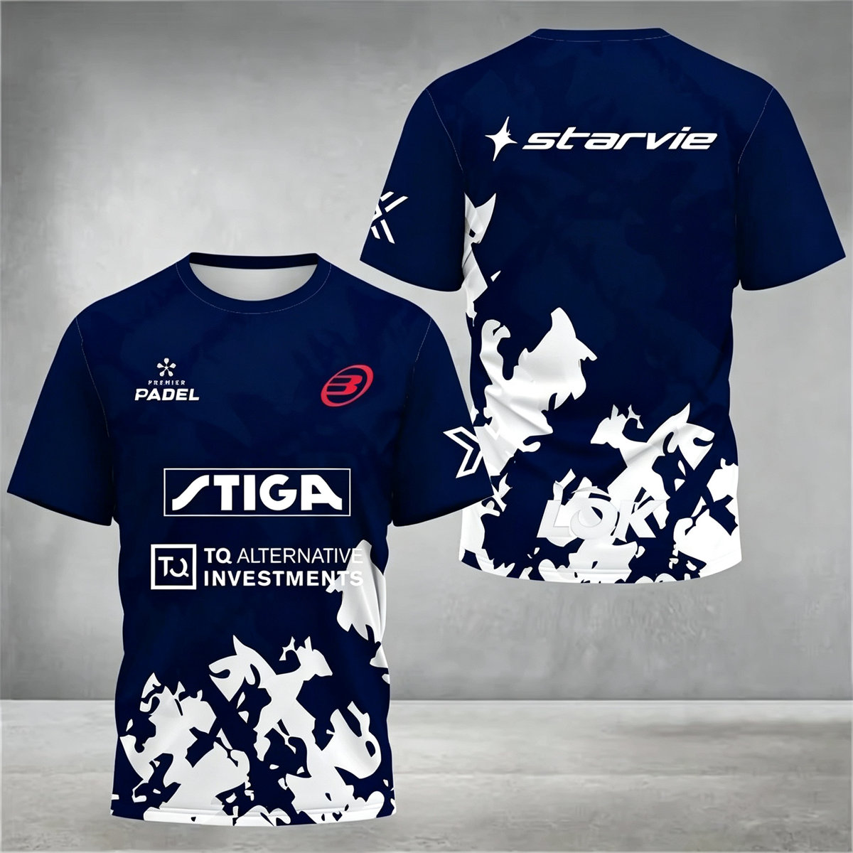 Badminton Asia - Herren Padel-Sport-T-Shirt Schnelltrocknend Atmungsaktiv Kurzarm Camo-Print