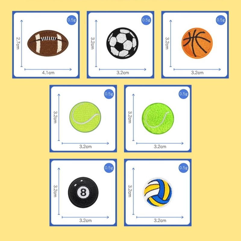 5 Stück bestickte Fußball-Tenn – Badminton Icon Bewertung und Preis